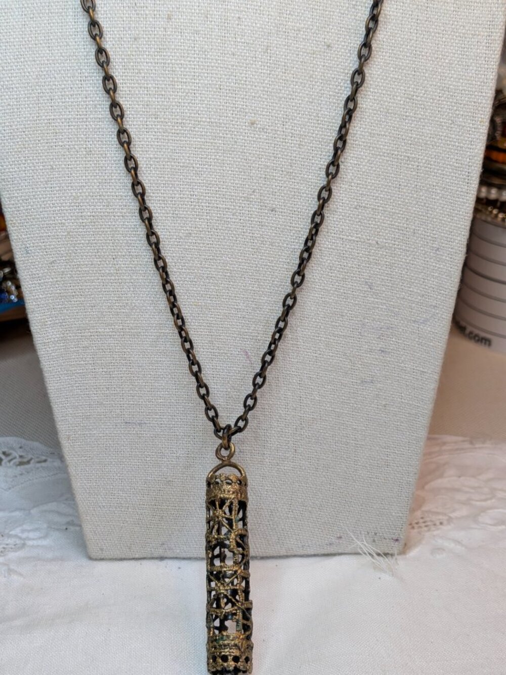 Vintage Pentti Sarpaneva Bronze “Pitsi” Pendant Necklace